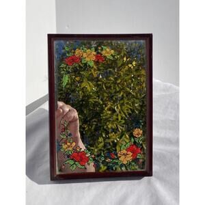 Yaps Vanity Mirror Floral Music Box 1978 - Plays "You Light Up My Life" - Works